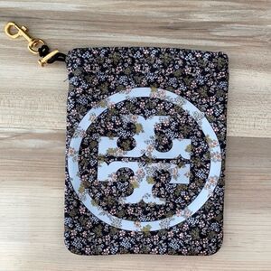 Tory Burch Black Floral Pouch